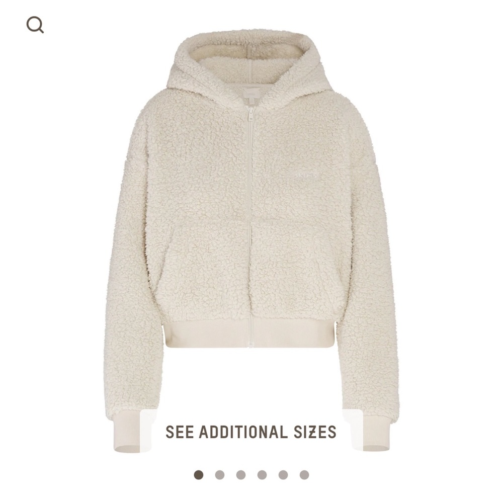 Skims Teddy Zip Up Hoodie NWT in Bone, M
